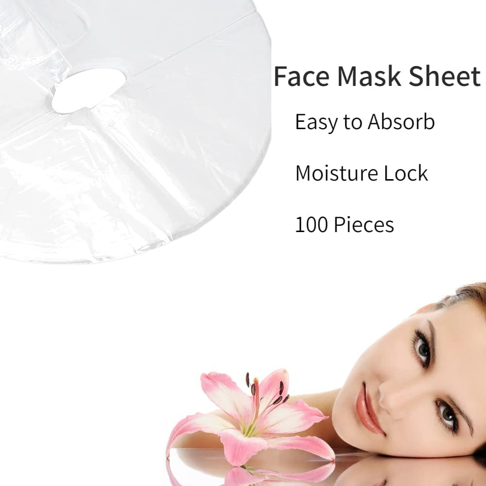 Face Mask Sheet, 100PCS DIY Face Mask Disposable Preservative Film Prevent Evaporation Moisture Retention Face Mask Wrapped Paper Transparent Face Mask Sheet Paper Mask Sheets Paper Mask