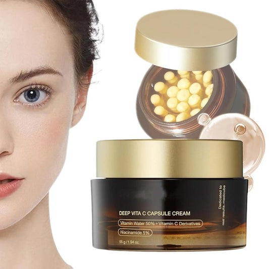 3-In-1 Deep Vita C Capsule Cream Uneven Skin Tone |Overnight Glow & Hydration | Customizable Skincare