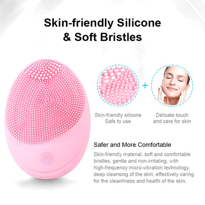 Electric Silicone Face Brush Skin Massager Facial Cleanser Sonic Vibration Cleaner Deep Hole Face Brush Machine