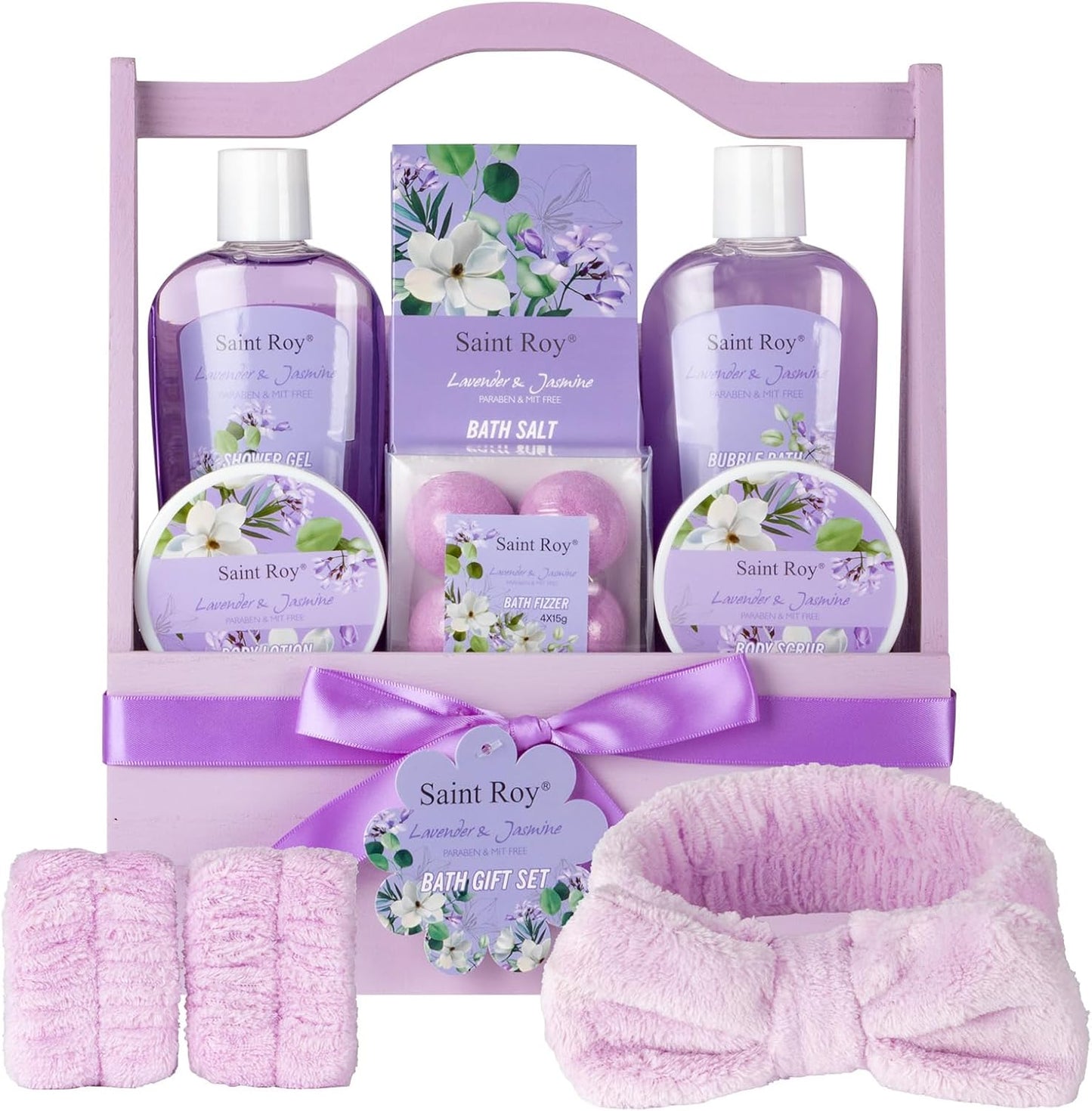 Spa Gift Baskets for Women - 13Pcs Lavender Jasmine Luxury Spa Gift Set with Nourishing Birthday Gifts for Women, Mothers Day Gifts, Gift Set Bath Spa Basket, Women Valentine'S Day Unique Gift Ideas