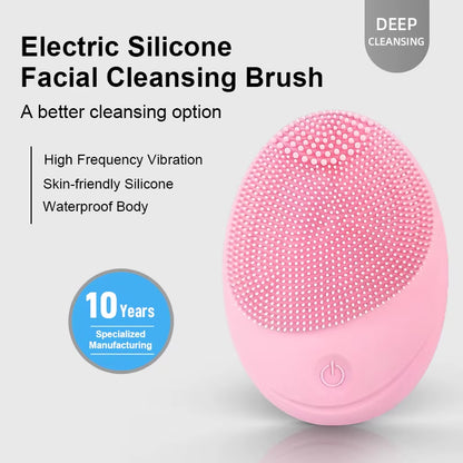 Electric Silicone Face Brush Skin Massager Facial Cleanser Sonic Vibration Cleaner Deep Hole Face Brush Machine