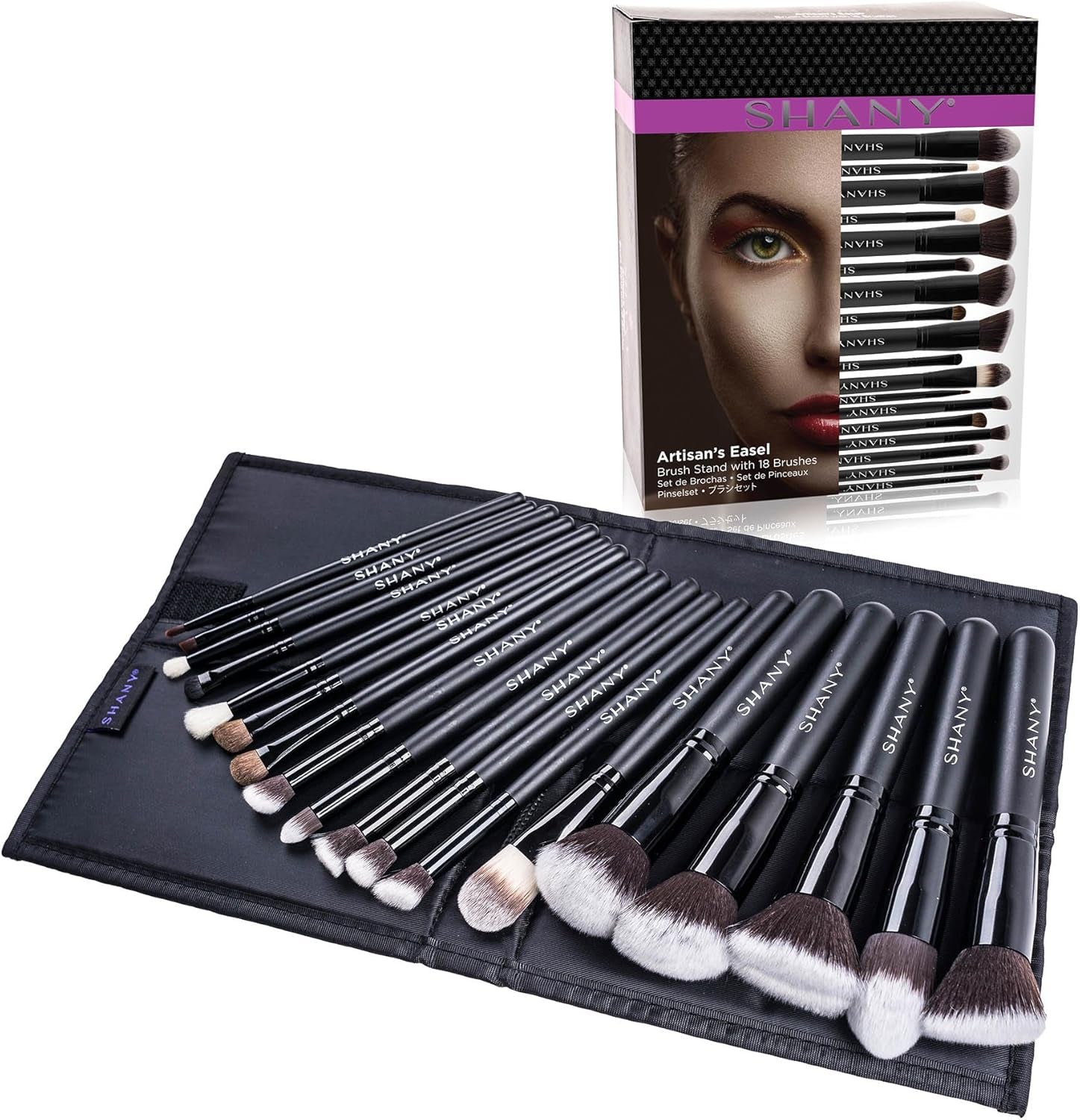 Artisan'S Easel 18 Piece Elite Cosmetics Brush Collection, Black