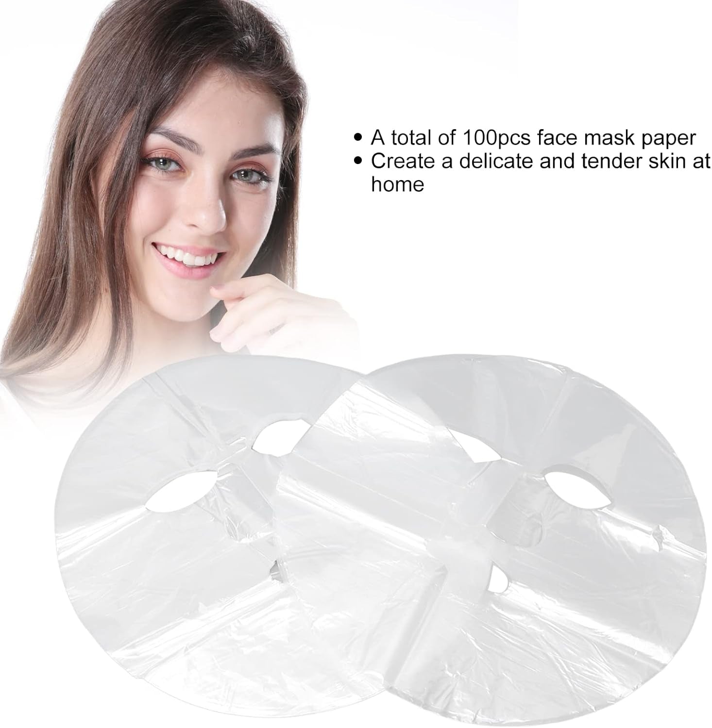 Face Mask Sheet, 100PCS DIY Face Mask Disposable Preservative Film Prevent Evaporation Moisture Retention Face Mask Wrapped Paper Transparent Face Mask Sheet Paper Mask Sheets Paper Mask