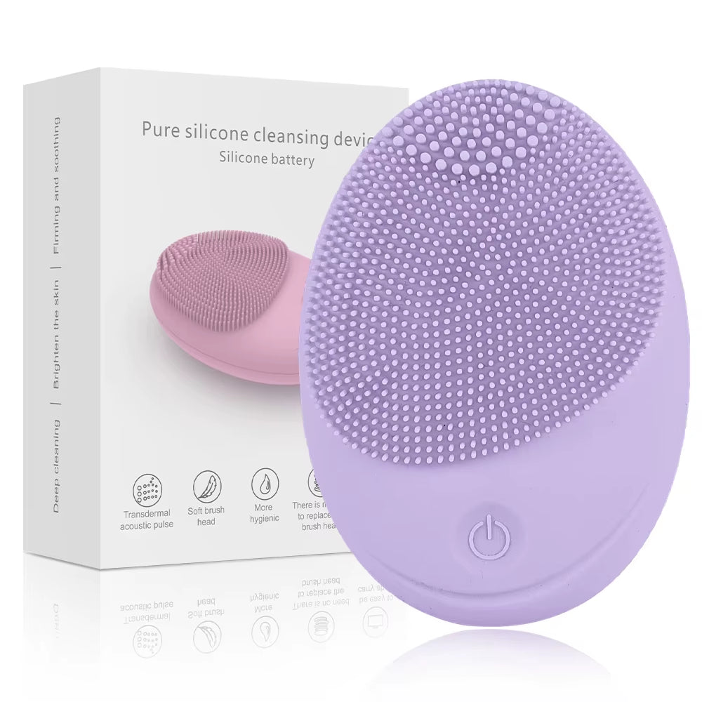 Electric Silicone Face Brush Skin Massager Facial Cleanser Sonic Vibration Cleaner Deep Hole Face Brush Machine