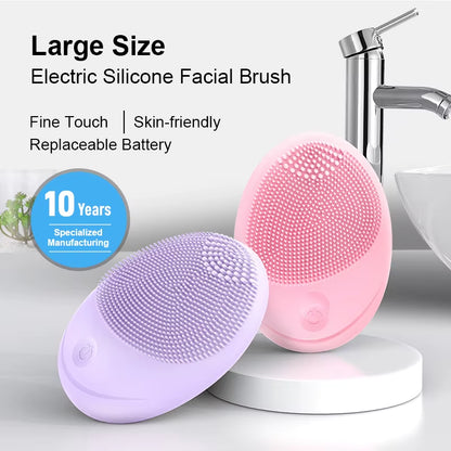 Electric Silicone Face Brush Skin Massager Facial Cleanser Sonic Vibration Cleaner Deep Hole Face Brush Machine